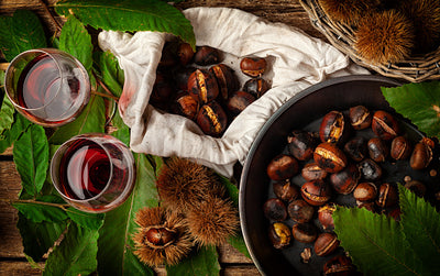 Herbstliches Traumpaar: Edelkastanien und Rotwein