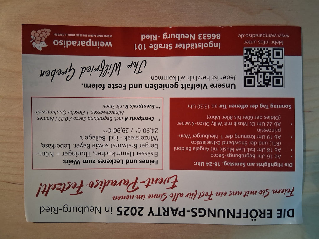 Eröffnungs-Party mit 3 Gang Buffet und Live-Musik am 29.11.2025